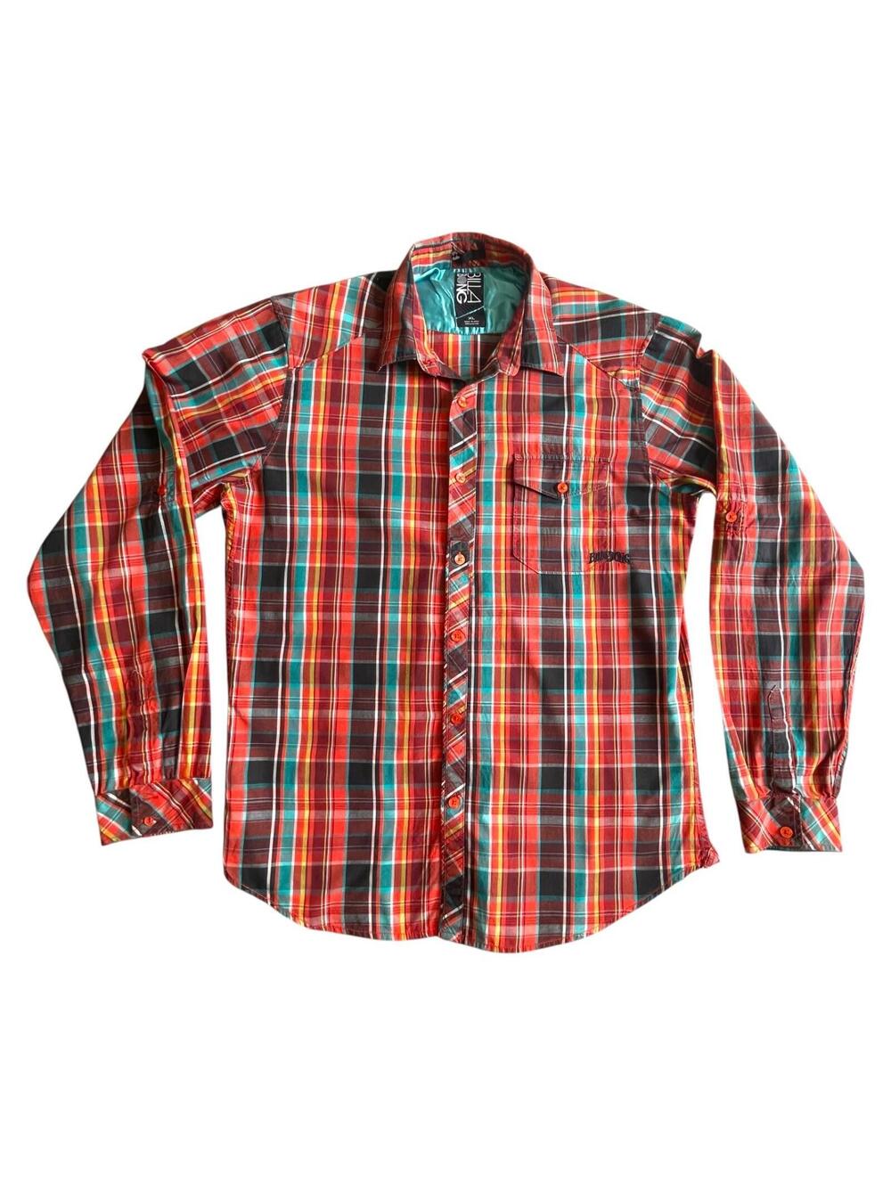 BILLABONG Men's Long Sleeve‎ Plaid Button Down Shirt LARGE